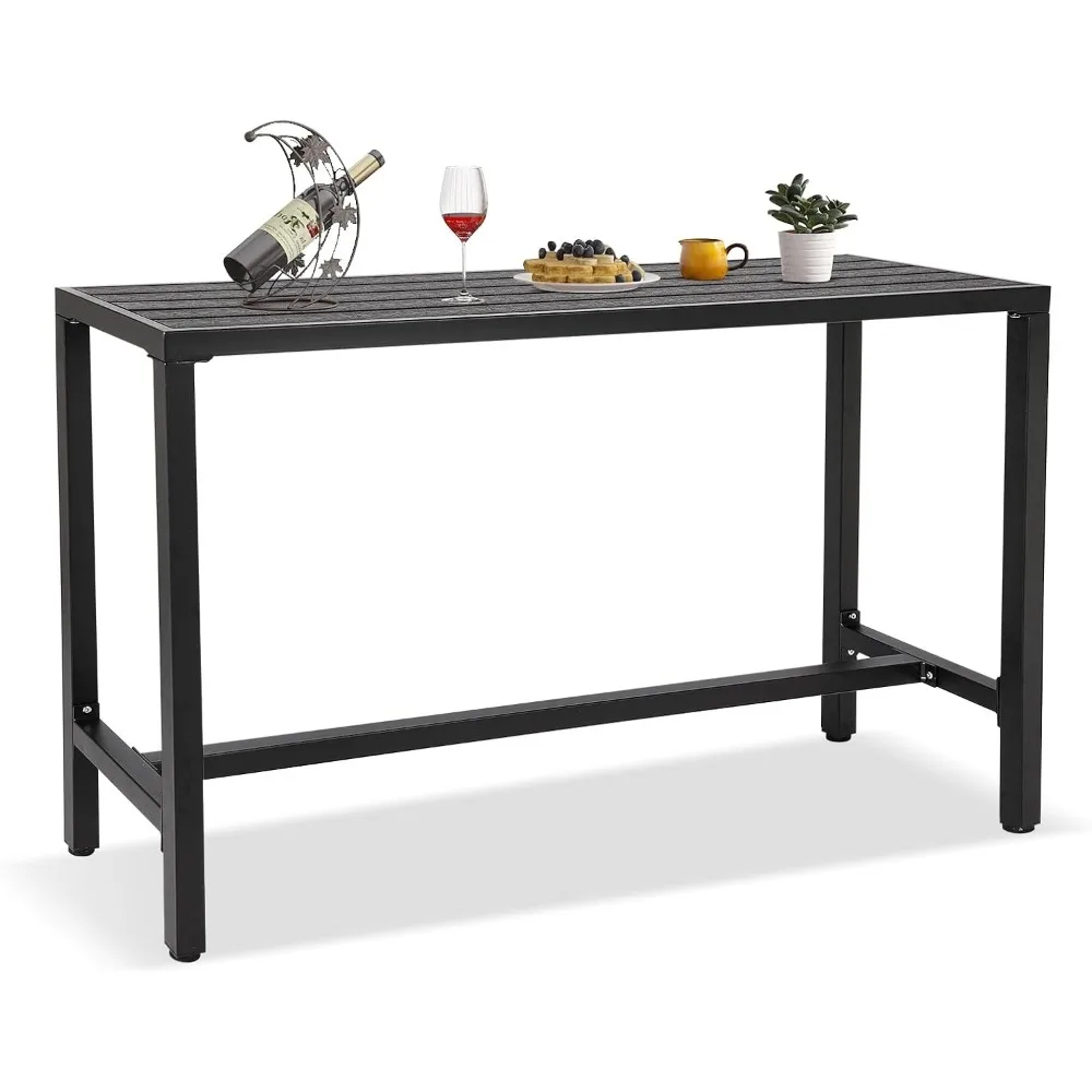 

Барный столик для улицы, 63, черный барный столик для патио, уличный консольный столик с устойчивой к атмосферным воздействиям водонепроницаемой столешницей для горячего использования