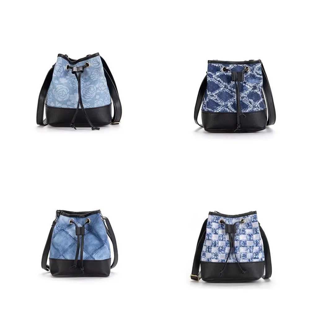 Denim Denim Bag Fashion Portable Printing Retro Crossbody Bag Simple Nylon Denim Bucket Bags