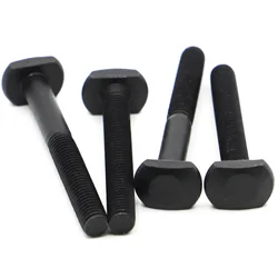Black Carbon Steel T Shape Punch Milling Machine Screw M6 M8 M10 M12 Threaded Rod Clamping Cap Bolt T-Slot T-head Bolts GB37