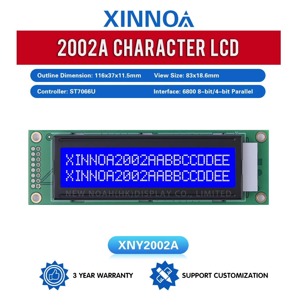 

Blue Film White Letters 2002A High Brightness LCD Screen 2*20 2X20 2002 ST7066U Audio Amplifier Display Screen Factory Outlet