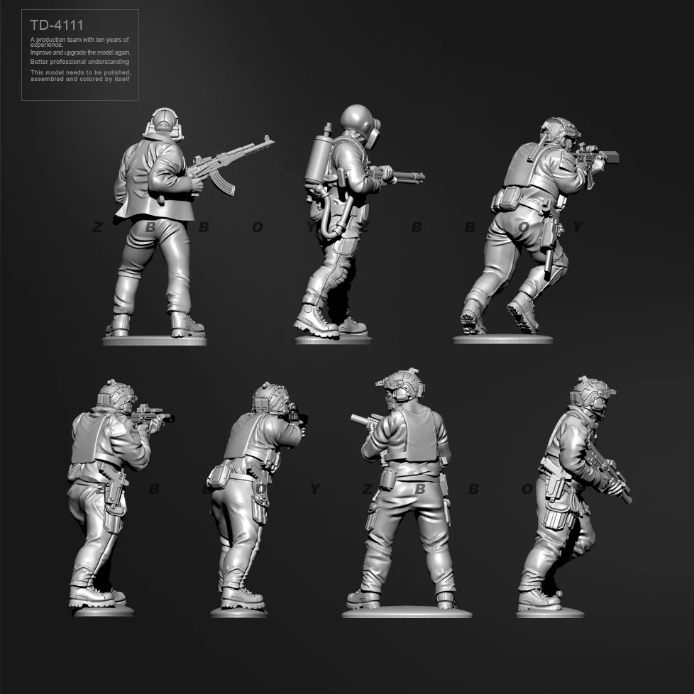 Kits de maquettes de soldats en résine, 38MM 50MM, figurine incolore, impression 3D auto-assemblée, TD-4111