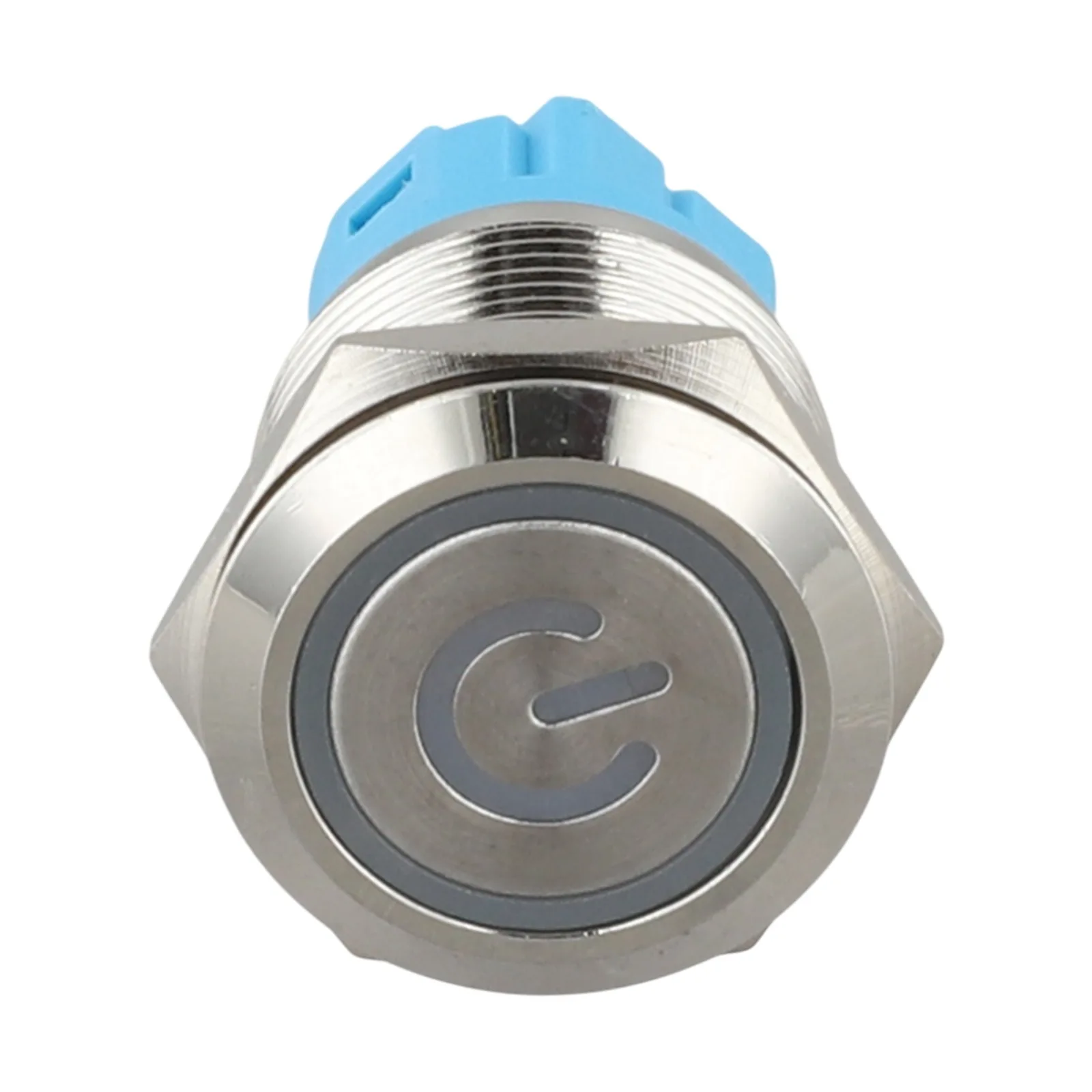 IP66 Push Button Momentary Button Switch 2.8 X 0.5mm Pin Connection 4A Current Rating Flat Head With Power Symbol