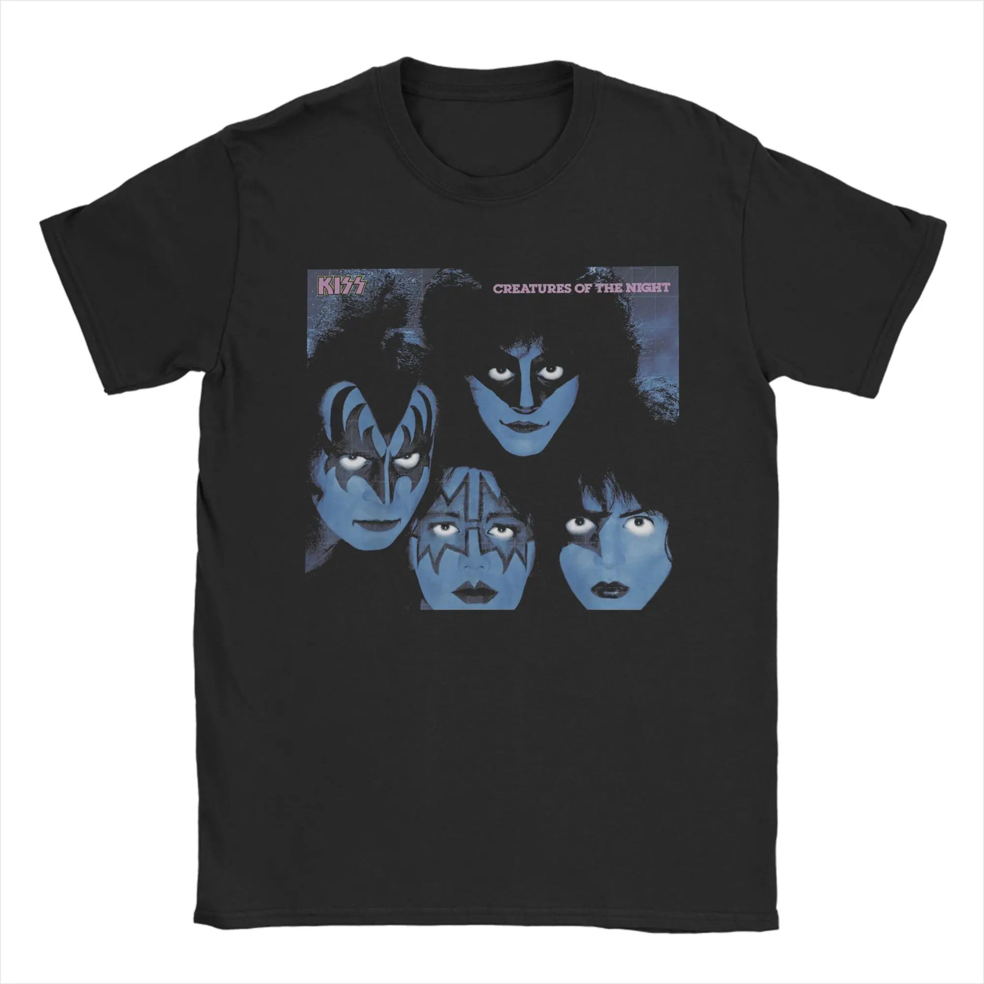 

Streetwear T-Shirt Summer KISS 1982 Creatures of the Night Ace Frehley Fashion T-Shirts Tee Shirt for Man Short Sleeve Tees