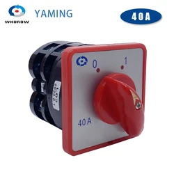 40A 7.5kw 380V Two Layers OFF-ON Universal Rotary Cam Changeover Switch Silver Contact Red HZ5-40/7.5 L03