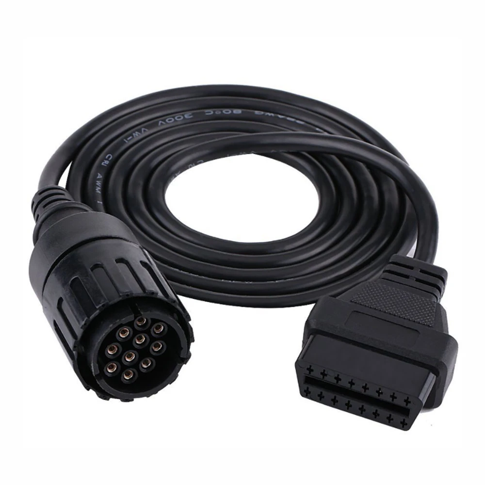 

1 шт. 10-контактный OBD на 16-контактный OBD2 адаптерный кабель-конвертер для диагностического сканера BMW, автоматический диагностический разъем, кабель-адаптер