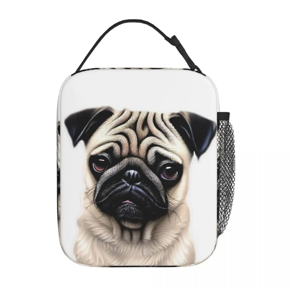 Lovely Puppy Cute Pug Dog Insulated Lunch Bag for Women Kids Portable Food Boxes Thermal Lunch Box Tote