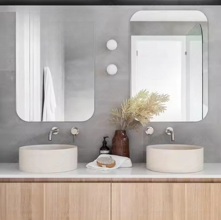 Diseño de ranura superior de cemento gris hecha a mano en lavabo de hormigón