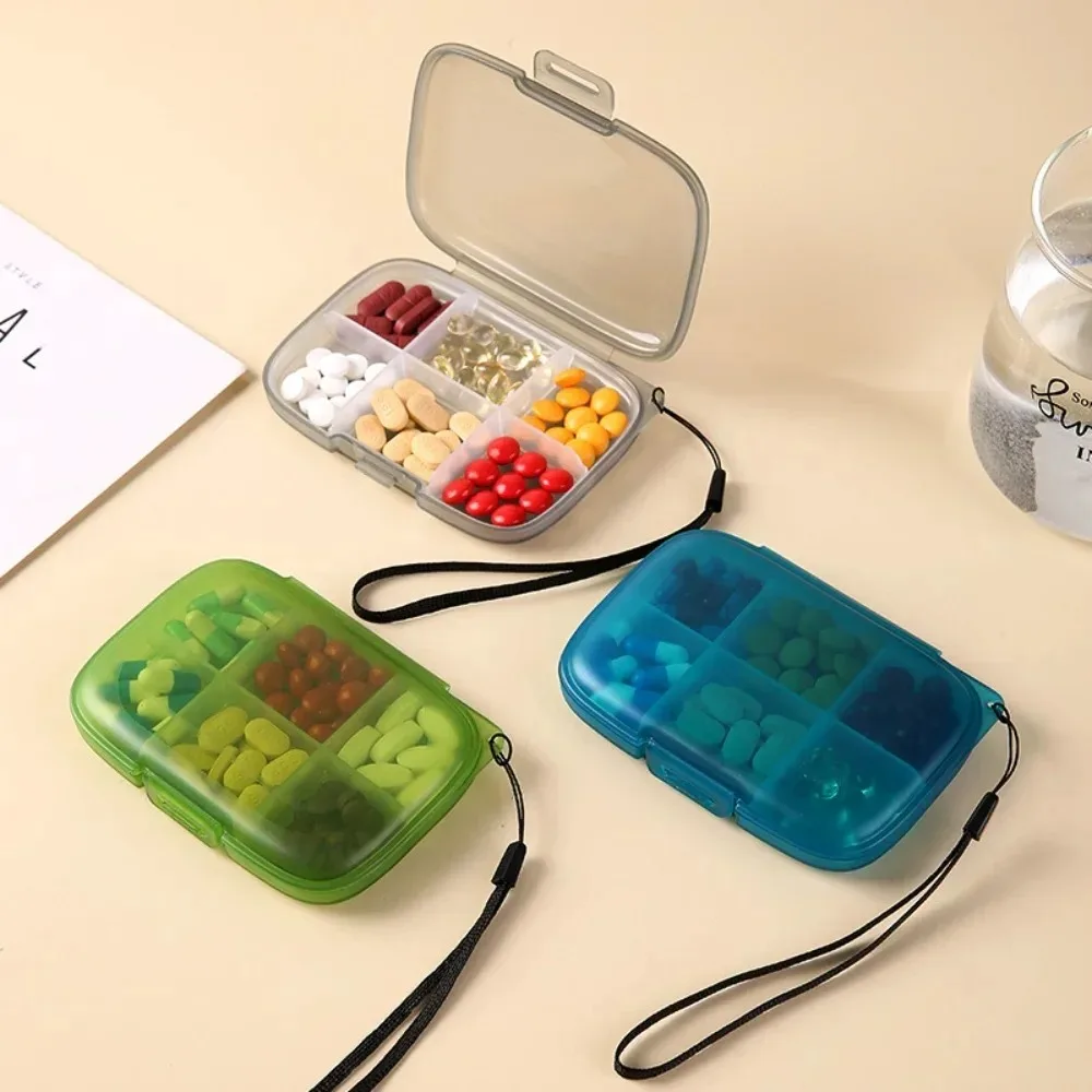 Portable 6 Grids Pill Box Travel Weekly Medicine Storage Case Mini Pill Organizer Waterproof  Small Container for Outdoor Trip