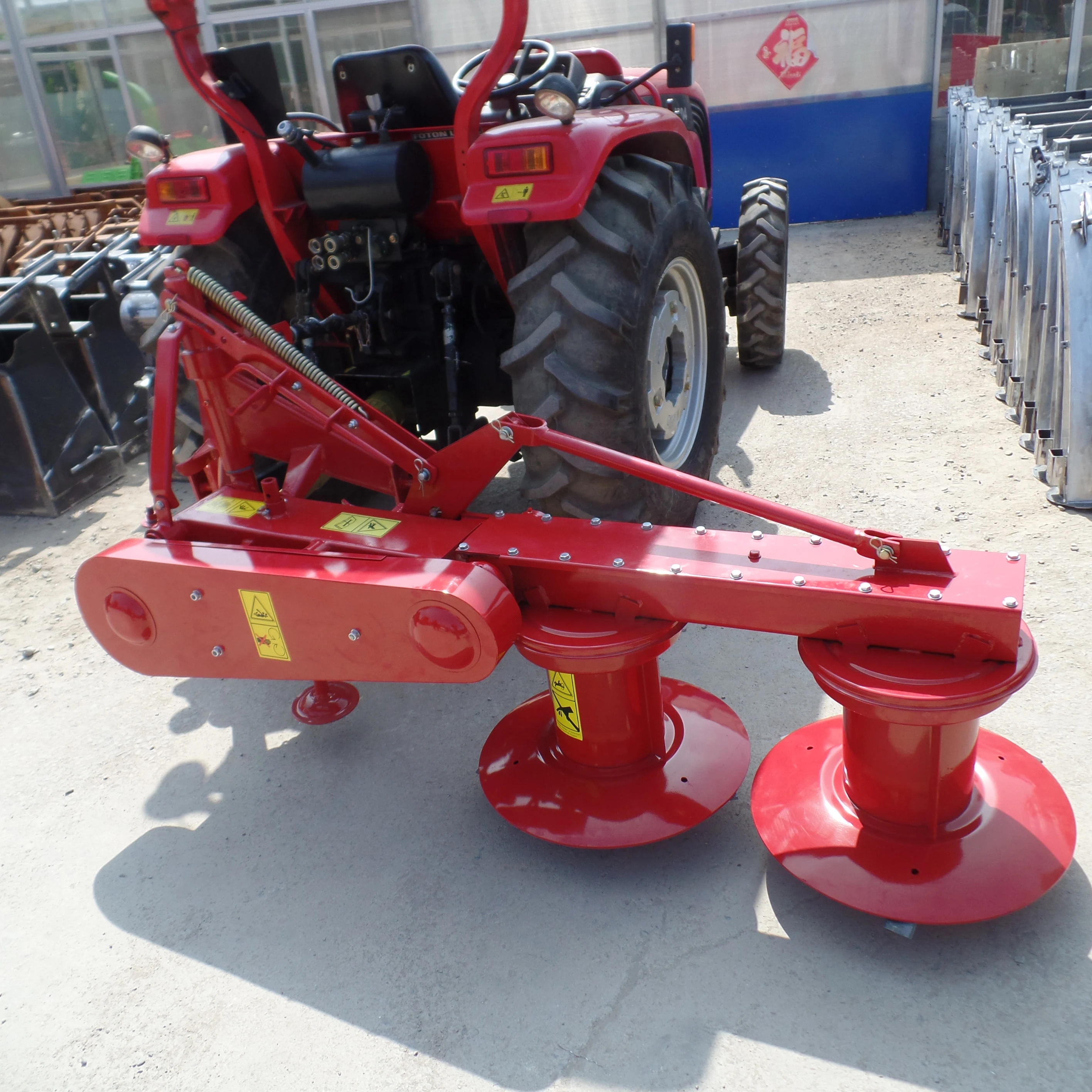 

China Factory Portable High Efficiency Grass Cutter Two Drums Mower Red Drum Mower Rotary Drum Mower Mulcher