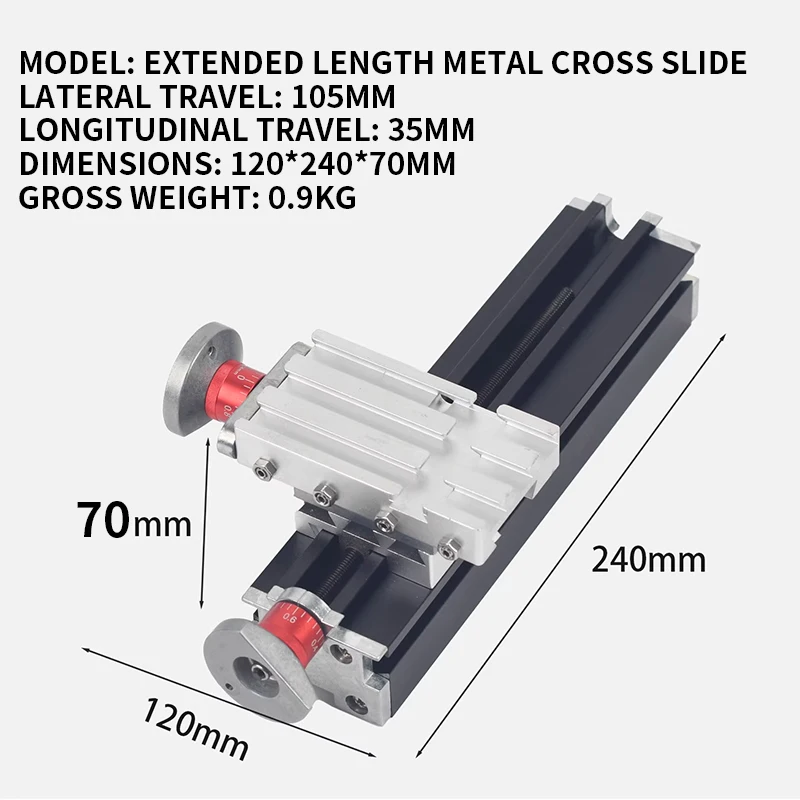 Miniature Machine Tool Accessories - Cross Table Slide for Drilling, Milling, Lathe & Six-in-One Combination Machines