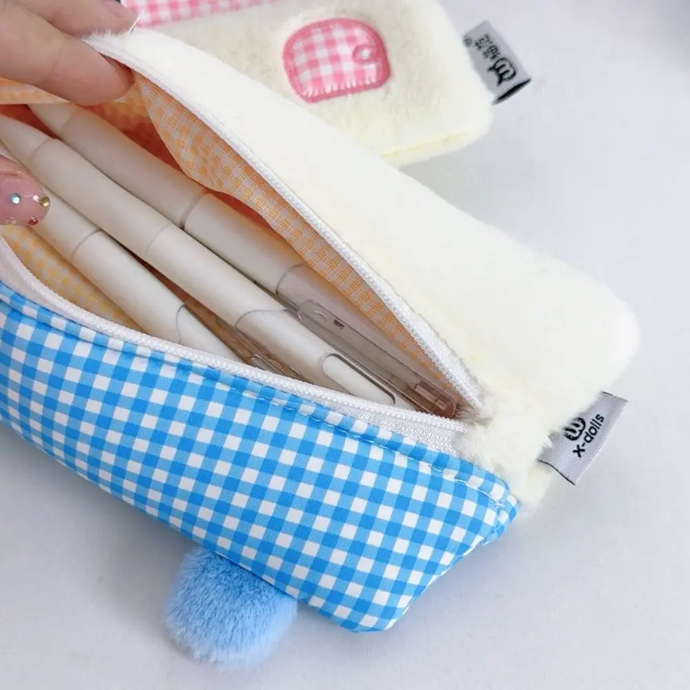 Creative House Shape Pen Bag Large Capacity Plush Pencil Case Cartoon Multifunctional Stationery Bag Student