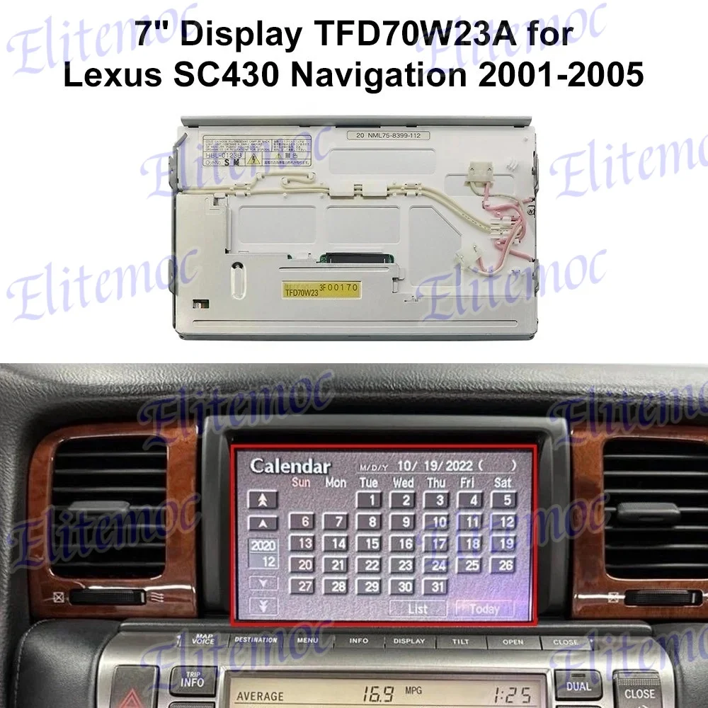 

TFD70W23A 7" LCD Display for Lexus SC430 LS430 LX470 ES300 Navigation Monitor Screen Replacement
