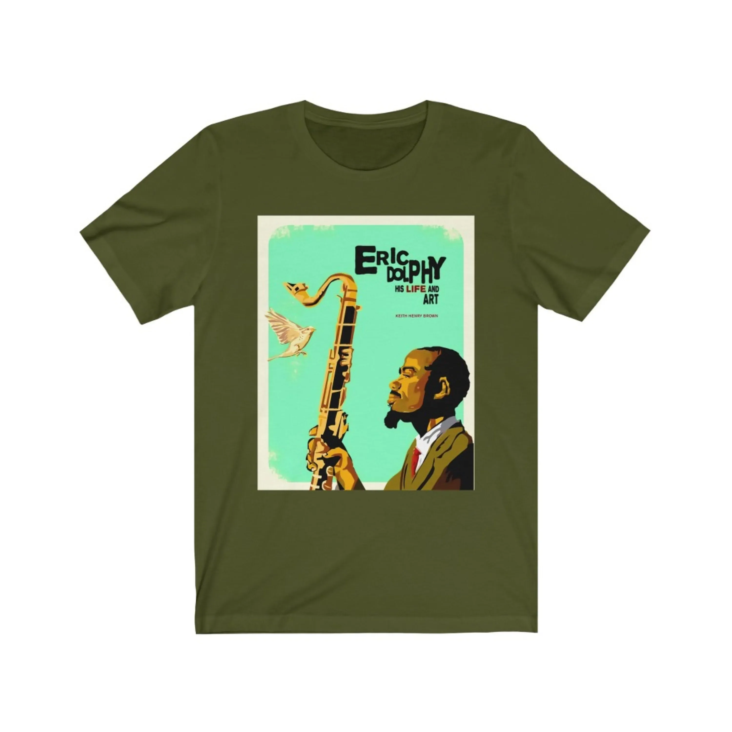 

Jazz Art T Shirt Retro Eric Dolphy Artwork Saxophone Print Black Music Artist Band