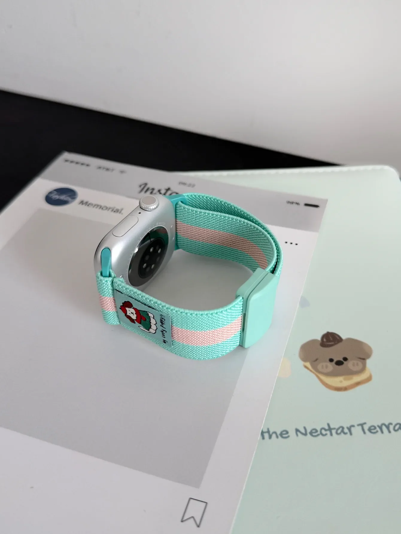 Correa magnética de nailon elástico para Apple Watch 41/45mm 49Ultra 10S 42/46mm correa de rayas con estampado de dibujos animados para iWatch8 7 6SE 38/40/44