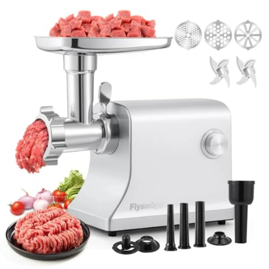 Electric Meat Grinder 3200W Commercial Heavy Duty Metal Gearbox Meat Grinder and Sausage Stuffers Kubbe Kit for Household Use a