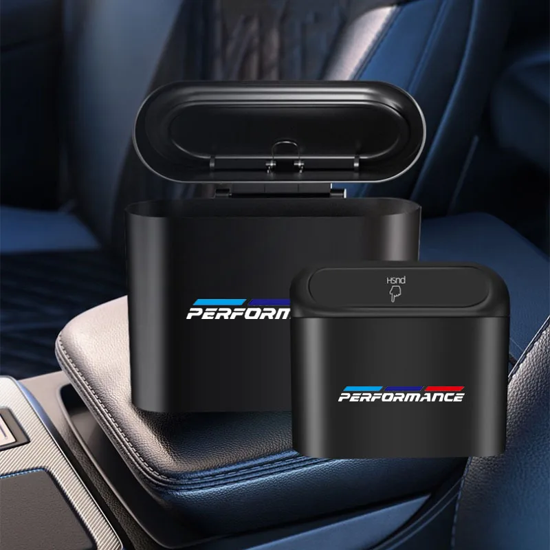 Car Trash Bin Hanging Vehicle Garbage Dust Case Storage Box for BMW M Performance E46 E39 E90 E36 E60 E30 X3 X5 Car Accessories