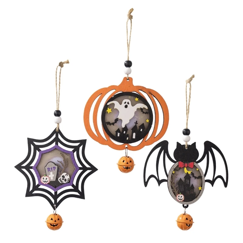 

Carved Light Up Hanging Ornament for Halloween Festivities Home Decoration