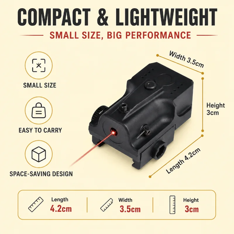 Miniature Under Mount Red Light Indicator Adjustable Design Hobby Model 20mm Rail Install Part