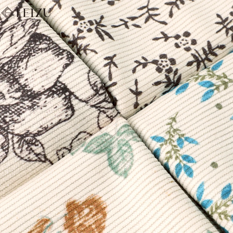 0.5/1/2Yard Vintage Floral Corduroy Fabric Soft Ribbed Spring Autumn Making Strap skirt,Jacket,Sofa Cover, Pillowcase, Clothing