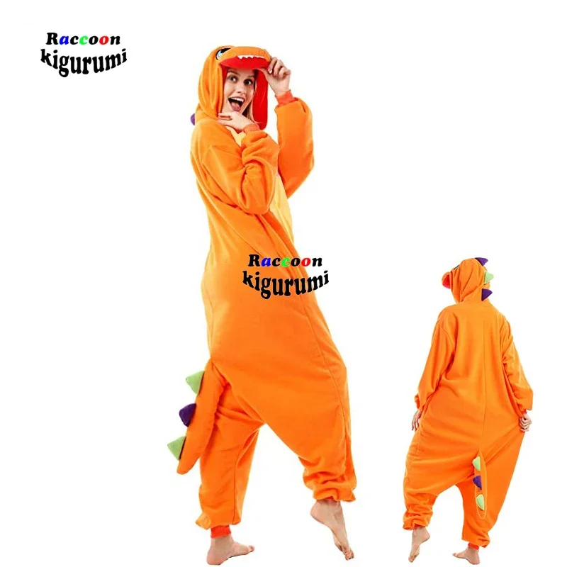 XXL Men Cartoon Pijamas Dragon Onesie Adults Women Girl Sleepwear One-Piece Anime Pajama Winter Flannel Outfit Raccoon Kigurumi