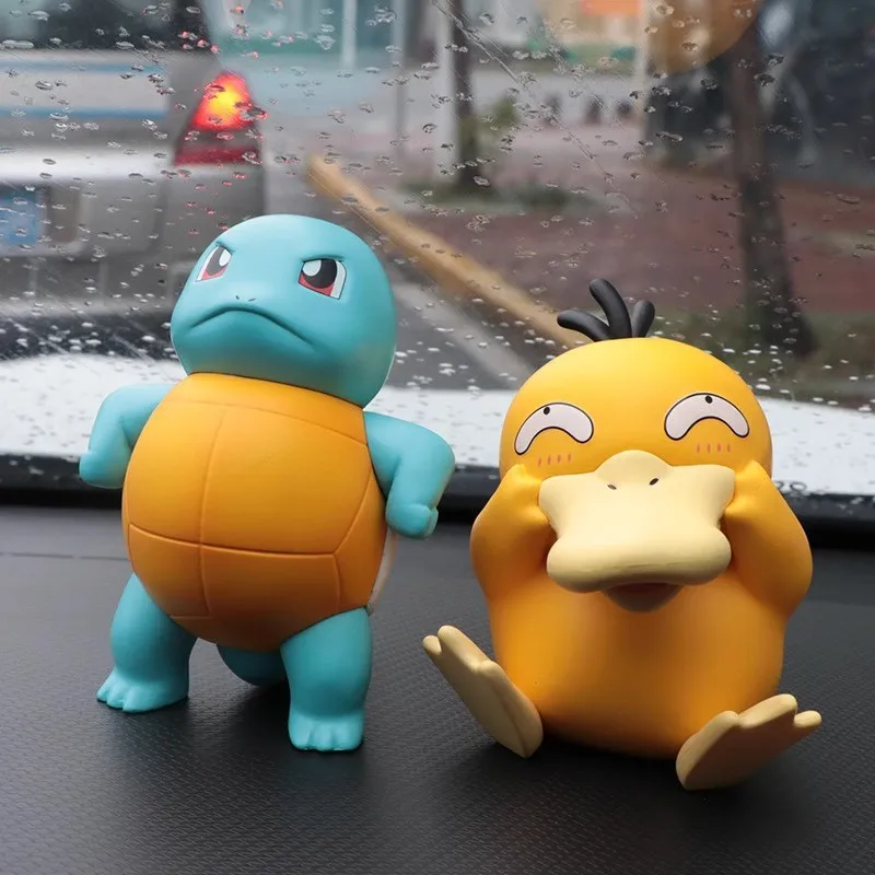 Anime Pokemon Psyduck Squirtle Action Figure Toys Kawaii Figurine Cartoon Model Car Ornament Statue Decoration Gift for Children