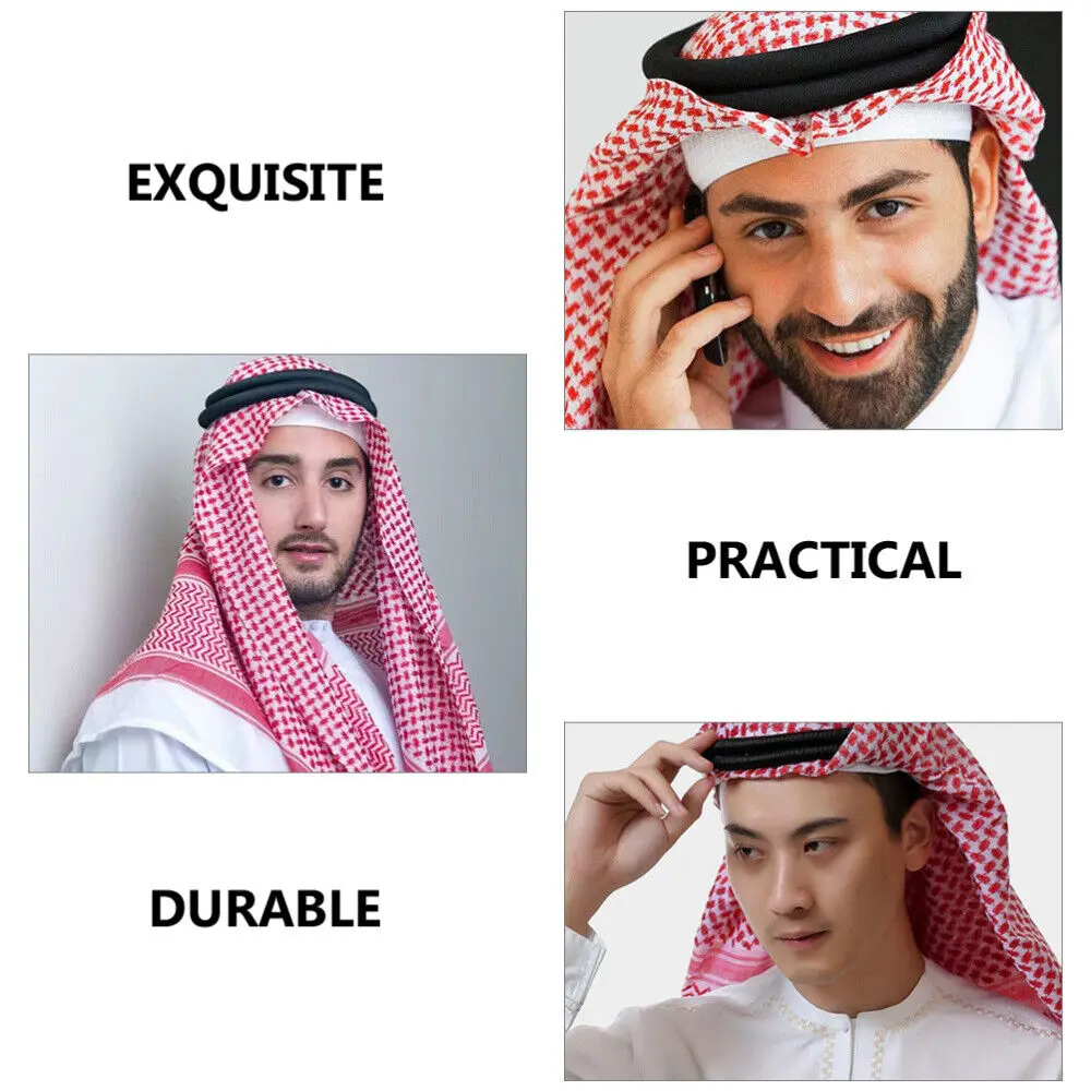 Headband Head Costume Rope Arab Scarf Wrap Arabian Men Headwear Egal Arabic Shemagh Shawl Desert Accessory Dubai Turban Cap