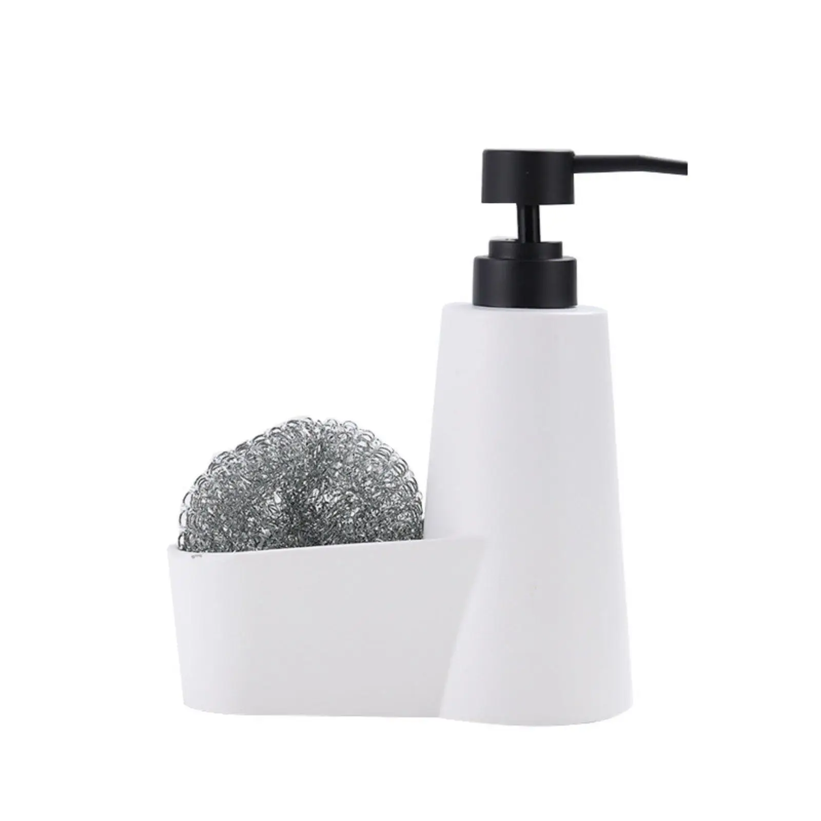 Dish Soap Pump with Scrubber Holder 2-in-1 Design Kitchen Sink Dispenser Holder