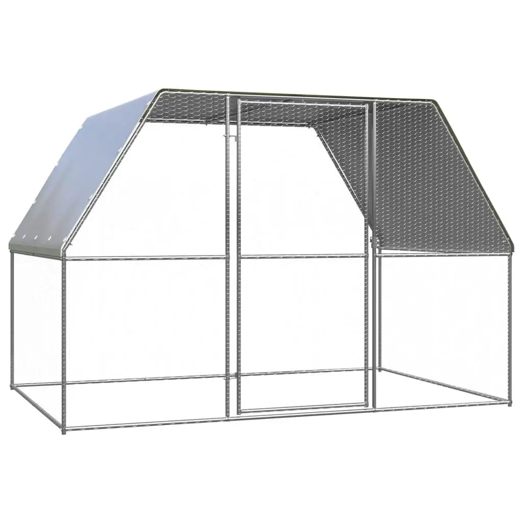 

9.8'x6.6'x6.6' Galvanized Steel Outdoor Chicken Coop Cage for Yard & Farm Use