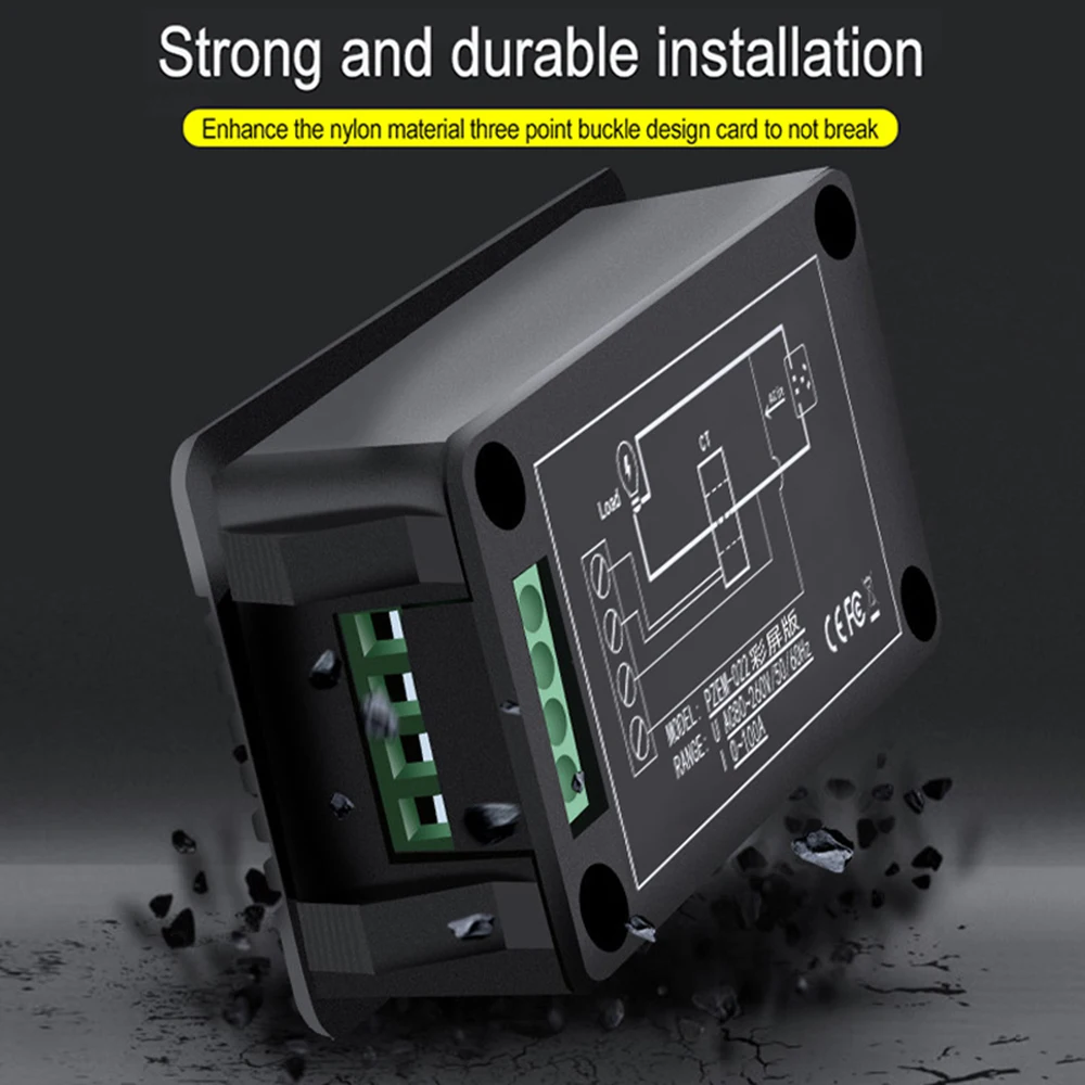 PZEM-022หน้าจอสีเครื่องทดสอบมัลติฟังก์ชั่นแอมมิเตอร์วัดแรงดันไฟฟ้ากระแสสลับขนาด80 ~ 260โวลต์0-100A 22000วัตต์