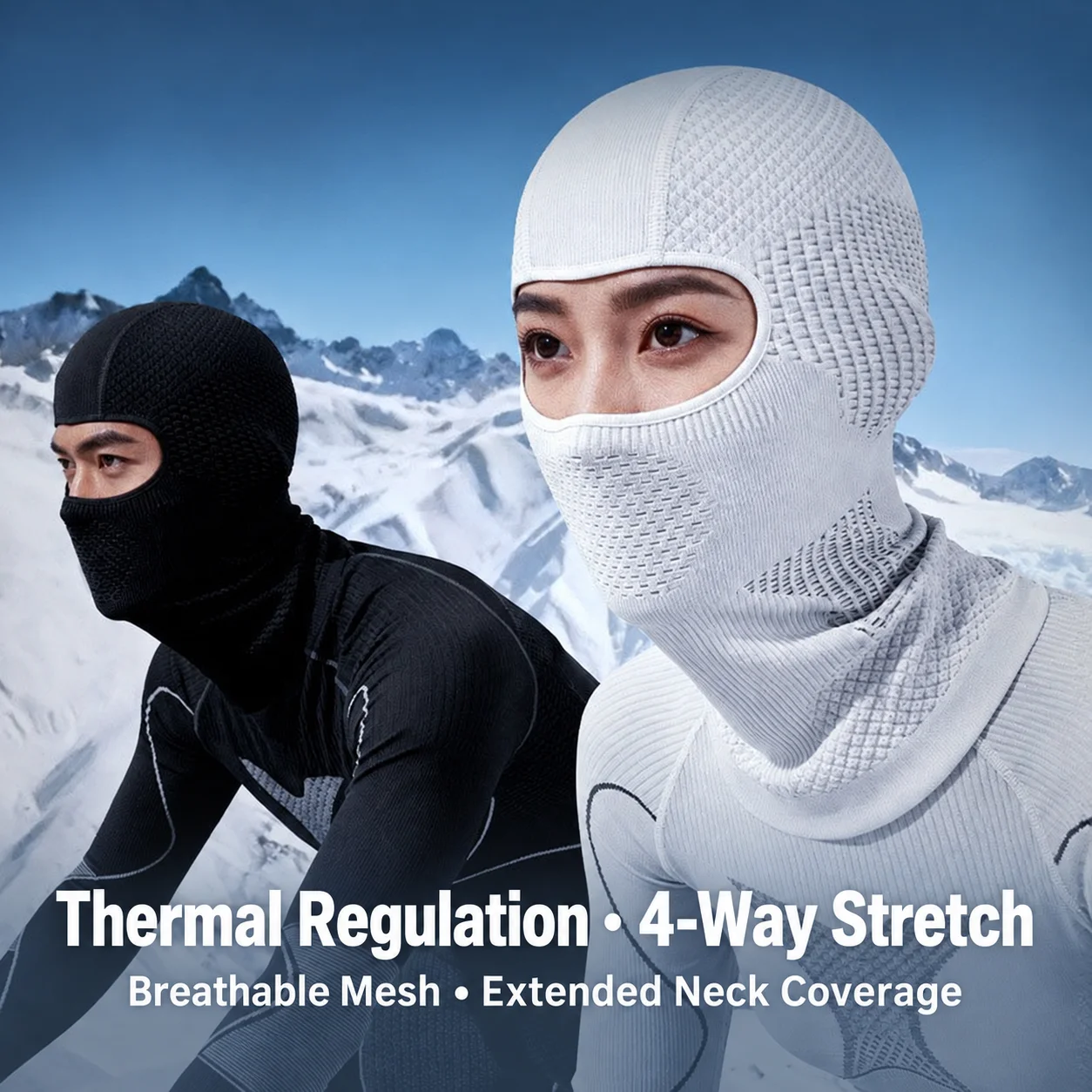 Windproof Ski Balaclava for Fall and Winter, Full-Coverage Cycling Hood, Warm, Breathable, Anti-Fog, and Highly Stretchy