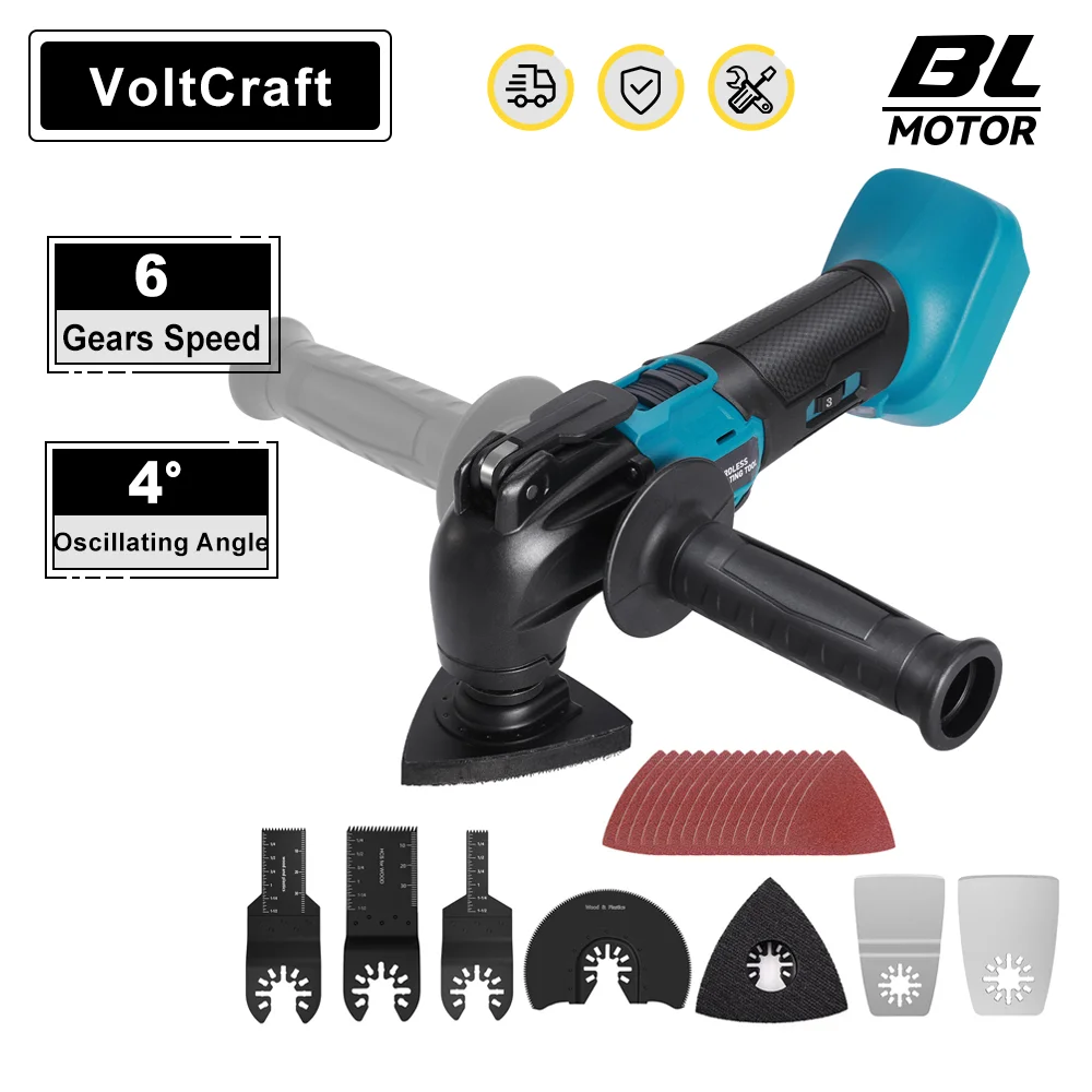 

Electric Oscillating Multi Tool Cordless Anti-Vibration Woodworking Trimmer/Shovel Cutting Saw Power Tool for Makita 18v Battery