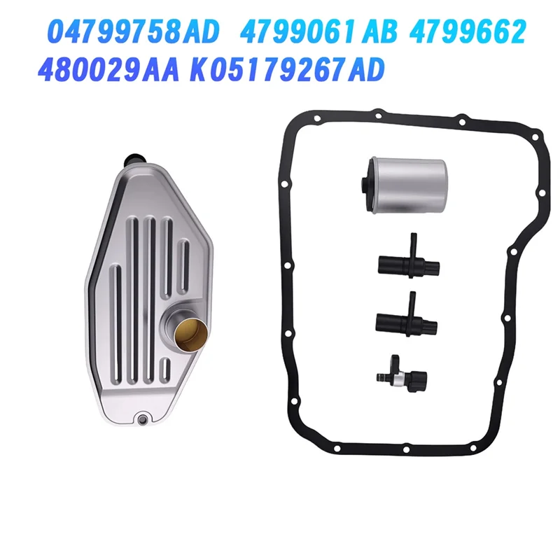 

6Pcs Transmission Filter Pressure Sensor Kit 45RFE 545RFE 04799758AD For Dodge Ram 1500 ST 5.7L V8 2002-2018