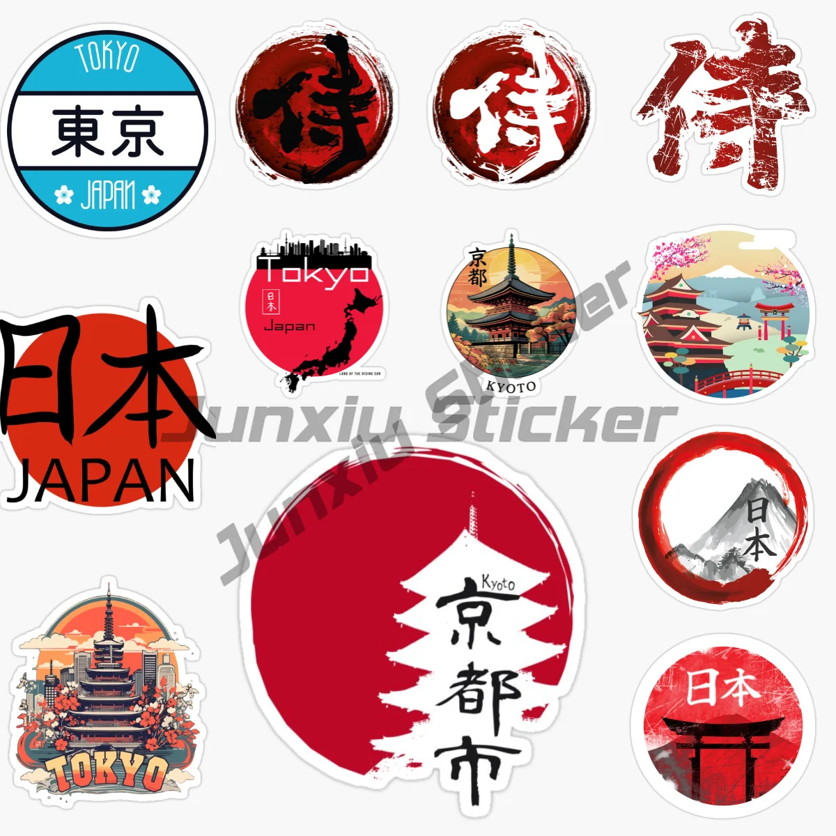 

JAPAN TOKYO Flag Car Sticker Bumper Water Proof Bumper Camper Yacht Occlusion Scratch Exterior Decor Vinyl PVC Self-adhesive