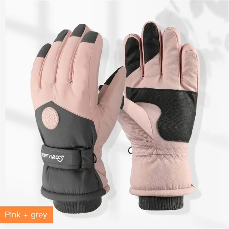 Guantes de esquí impermeables para hombre y mujer, guantes de nieve con pantalla táctil, guantes térmicos cálidos con forro polar para Snowboard, esquí y ciclismo