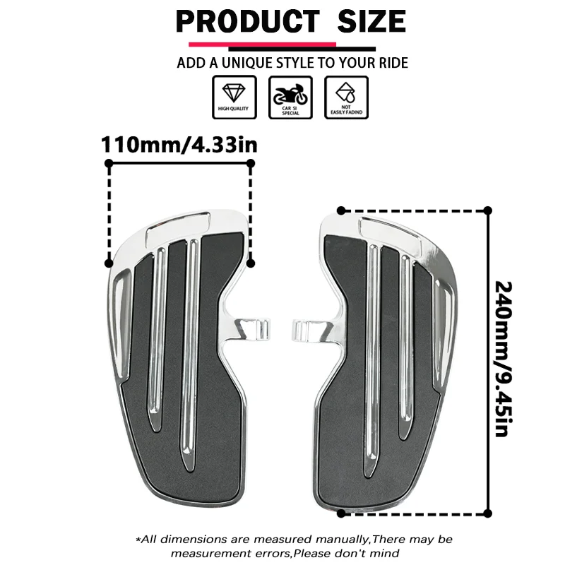 Rider Floorboards Driver Passenger Footboard Front/Rear Foot Rest Pedal Wide Footrest For Indian Scout Sixty Rogue Twenty Bobber