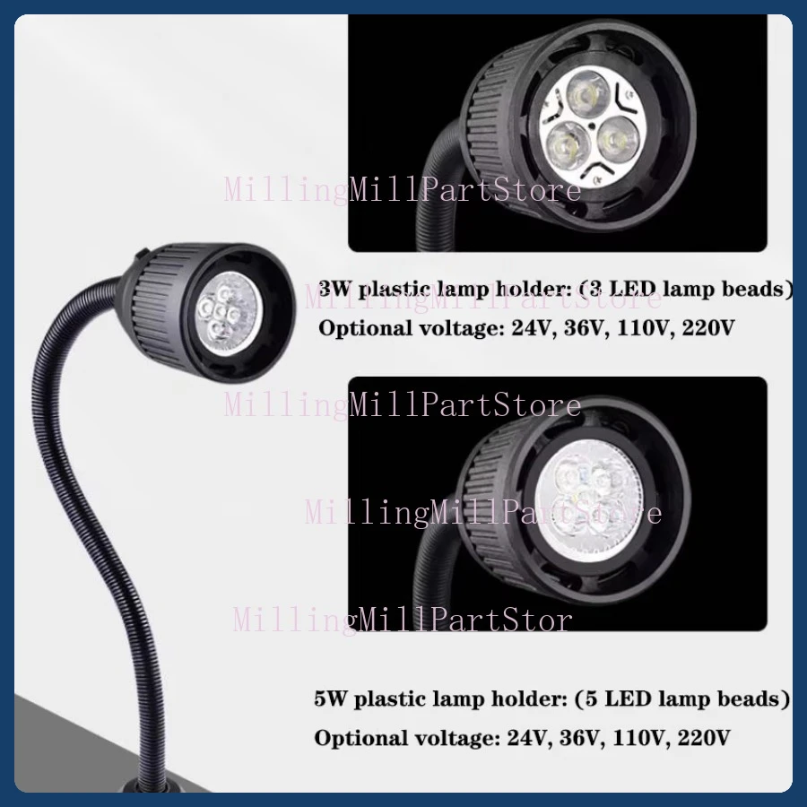 LED Work Lighting Lamp Punching Milling Grinding Machine Table Lamp Soft Pole Strong Magnetic Iron Base CNC Machine Tool Lamp