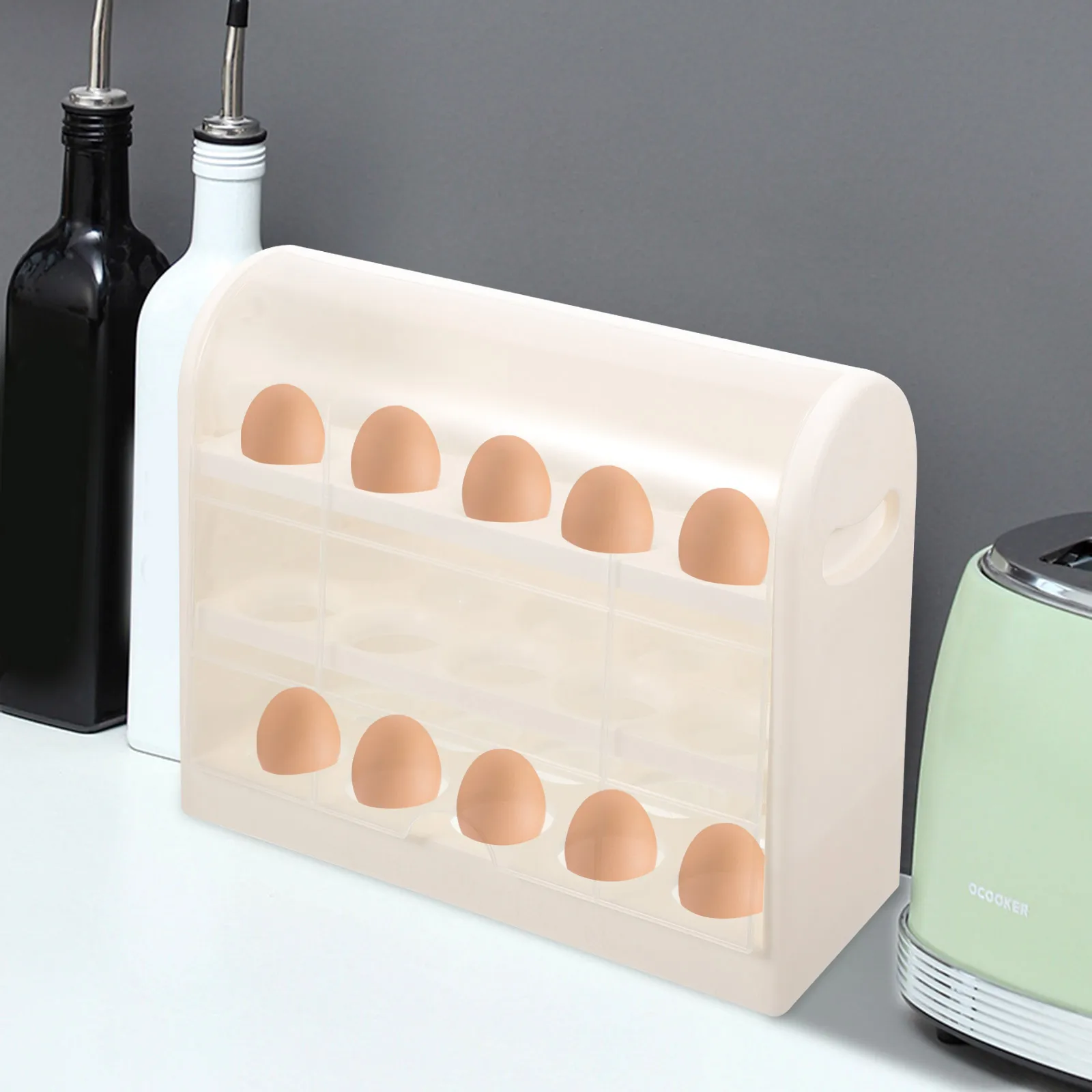 

Egg Storage Box Multi Layer Plastic Holder Kitchen Refrigerator Carton Preservation Duck Eggs Household Shelf Rack