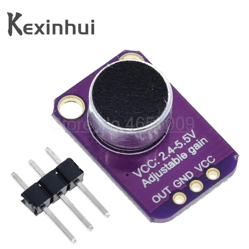 GY-MAX4466 MAX4466 Electret Microphone Amplifier Module Adjustable Gain OUT GND VCC Amplifier Board 2.4-5V DC For Arduino