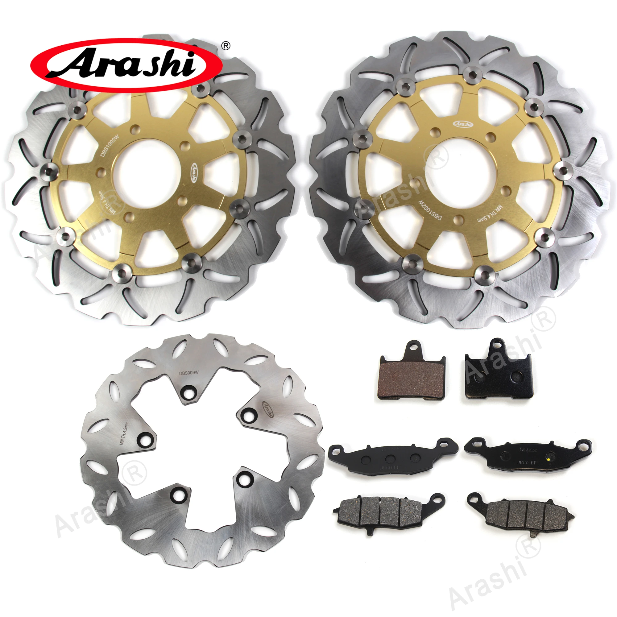 Arashi 1 Set Brake Disc Pads For SUZUKI GSF 650 BANDIT GSF650 2005 2006 CNC Floating Front Rear Brake Rotors Accessories