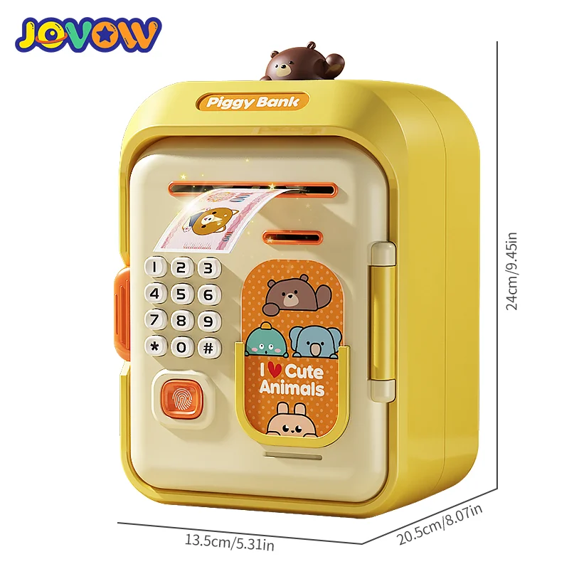 Electronic Password Fingerprint Unlock Money Box, Moedas Cash Saving, Code Key Lock, Music Piggy Bank, Mini Cofre, Presente da criança