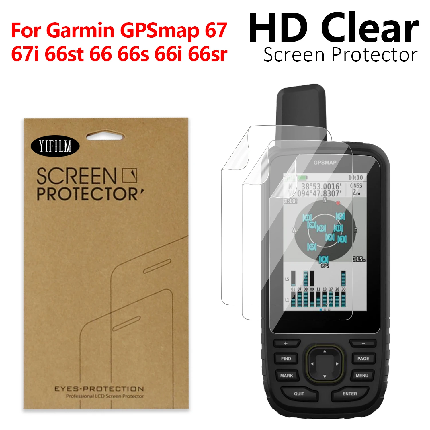 For Garmin GPSMAP 67 67i 66st 66 66s 66i 66sr Navigator Ultra HD Clear Anti Scratch Anti Fingerprint PET Screen Protector Film