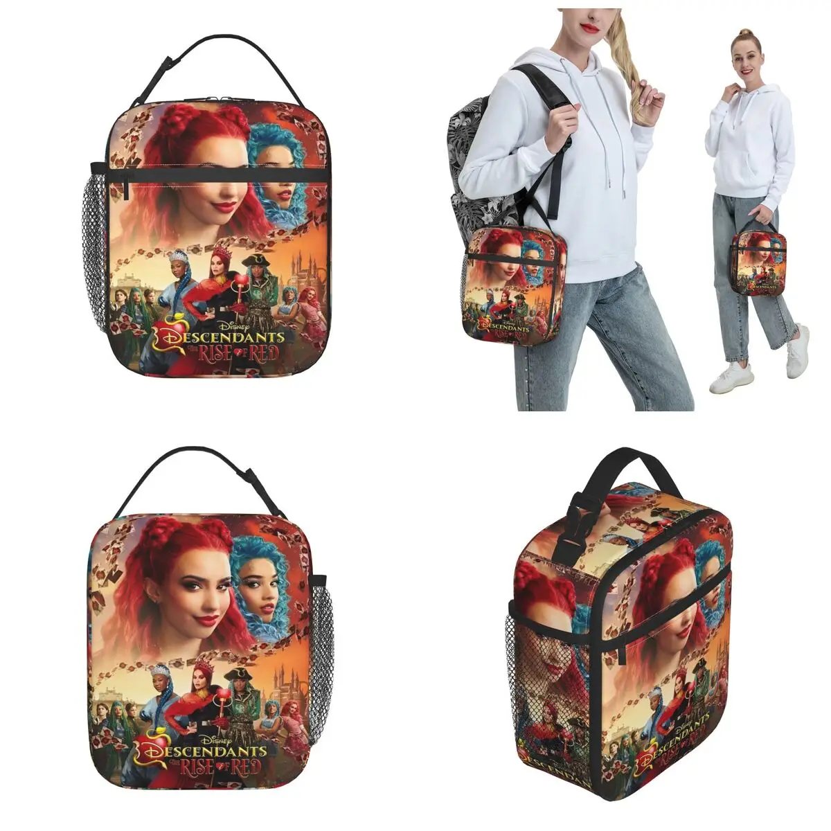 Descendants 4 The Rise Of Red Insulated Lunch Bags Food Container Bags Portable Thermal Cooler Lunch Boxes For School Office