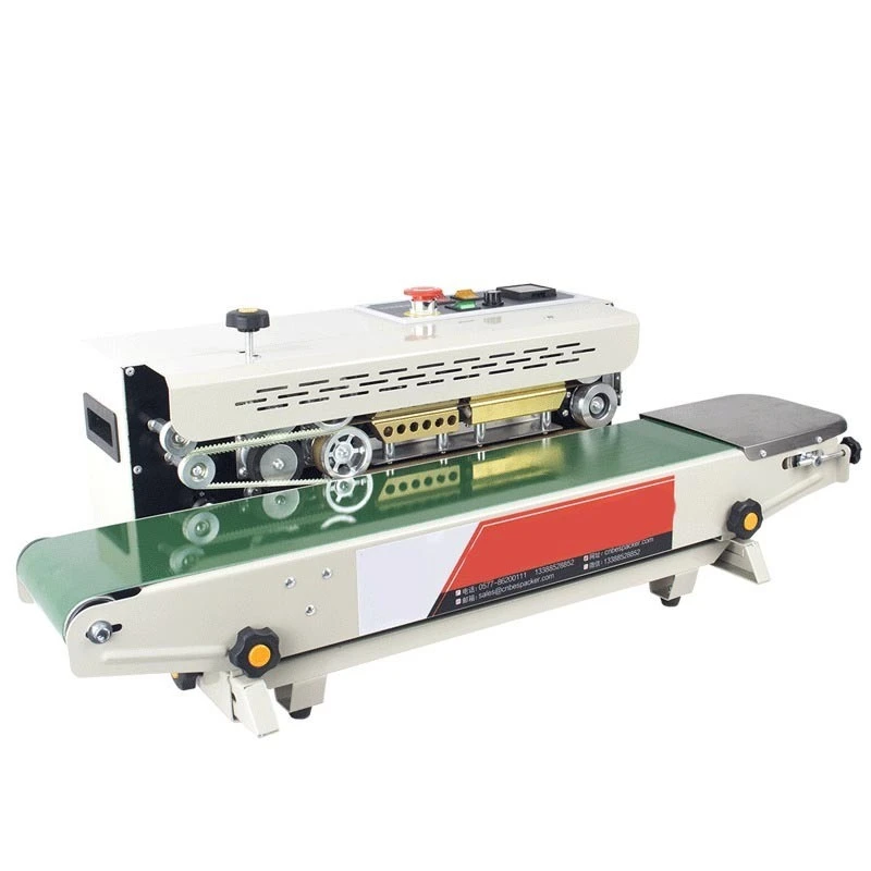 FR-880 Automatic Continuous Band Sealer 220V Horizontal Bag Sealing Machine for Food Packaging Industry
