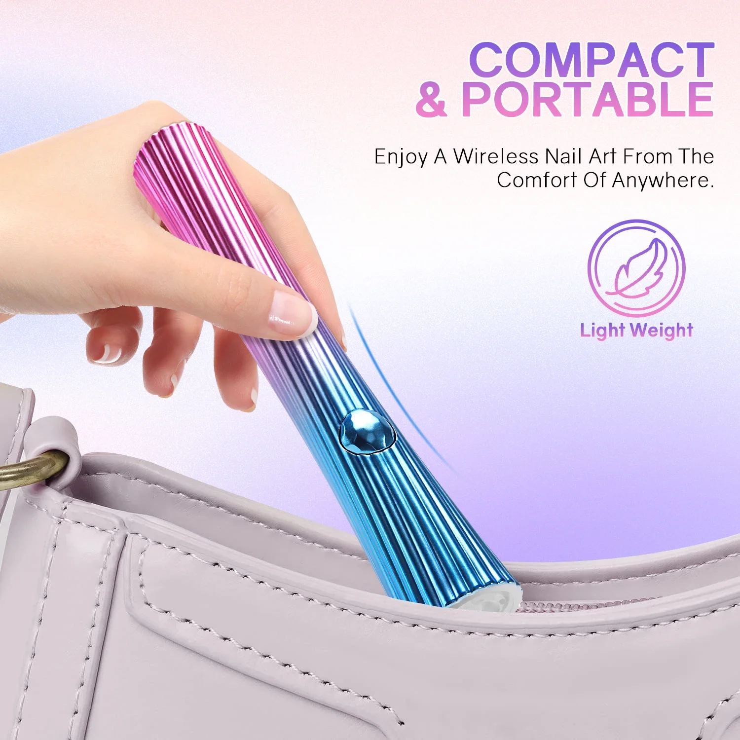 Lampada per unghie portatile Mini lampada per unghie a LED UV per polimerizzare tutti gli smalti gel Torcia per unghie ricaricabile ad asciugatura rapida