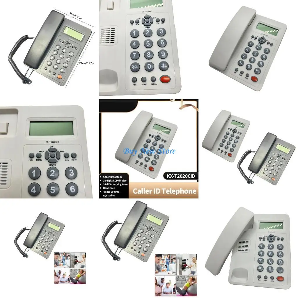 20CE Corded Telephone with Speaker Display Landline Phone Big Button Landline Phones with Caller Identification Telephone