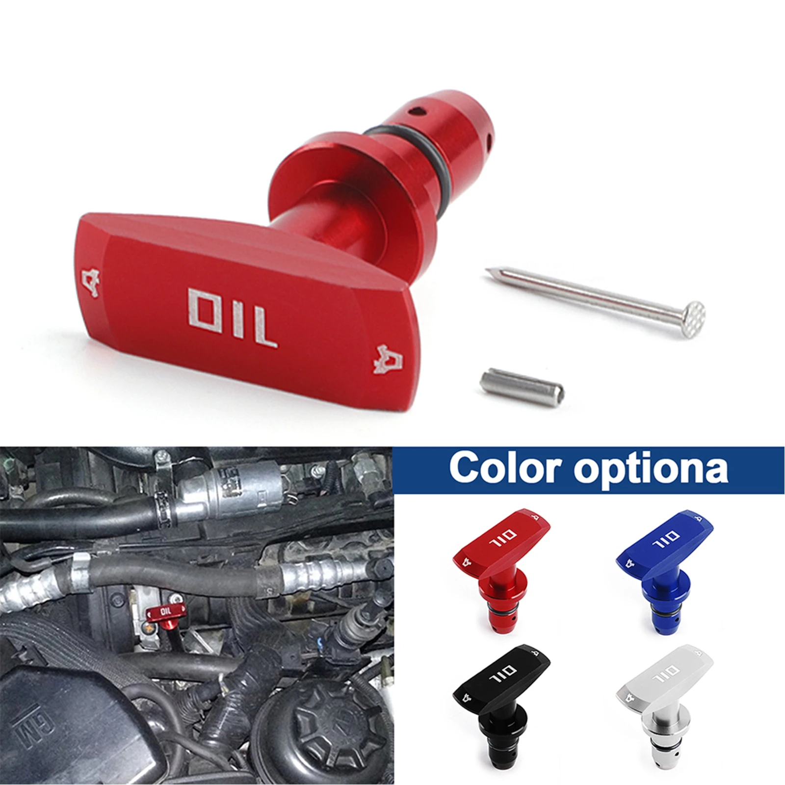

Universal Car Oil Dipstick Pull Handle Engine Oil Pullhandle Aluminum Billet Auto Replacement Modification Decoration