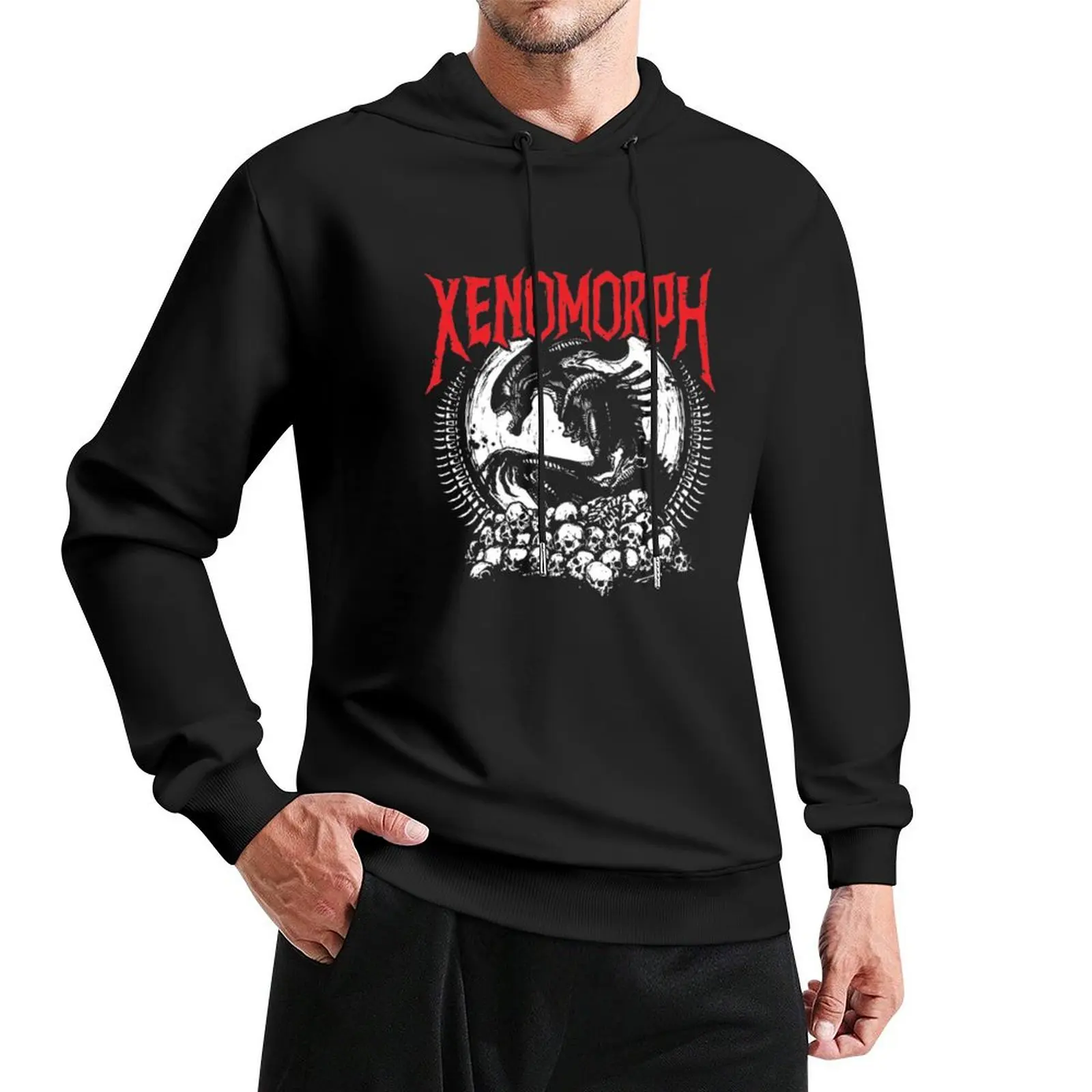 Death Metal Xenomorph Pullover Hoodie male clothes men's clothing men's coat hoodies for men