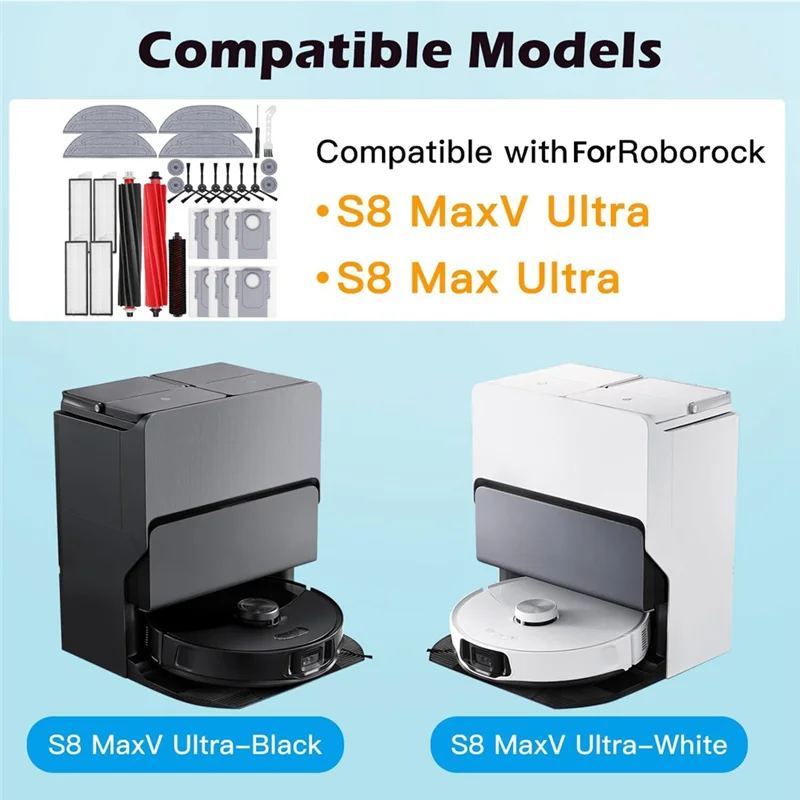 

AT28-аксессуары, детали для пылесоса Roborock S8 Maxv Ultra, основная боковая щетка, HEPA-фильтр, швабра, тканевые мешки для пыли