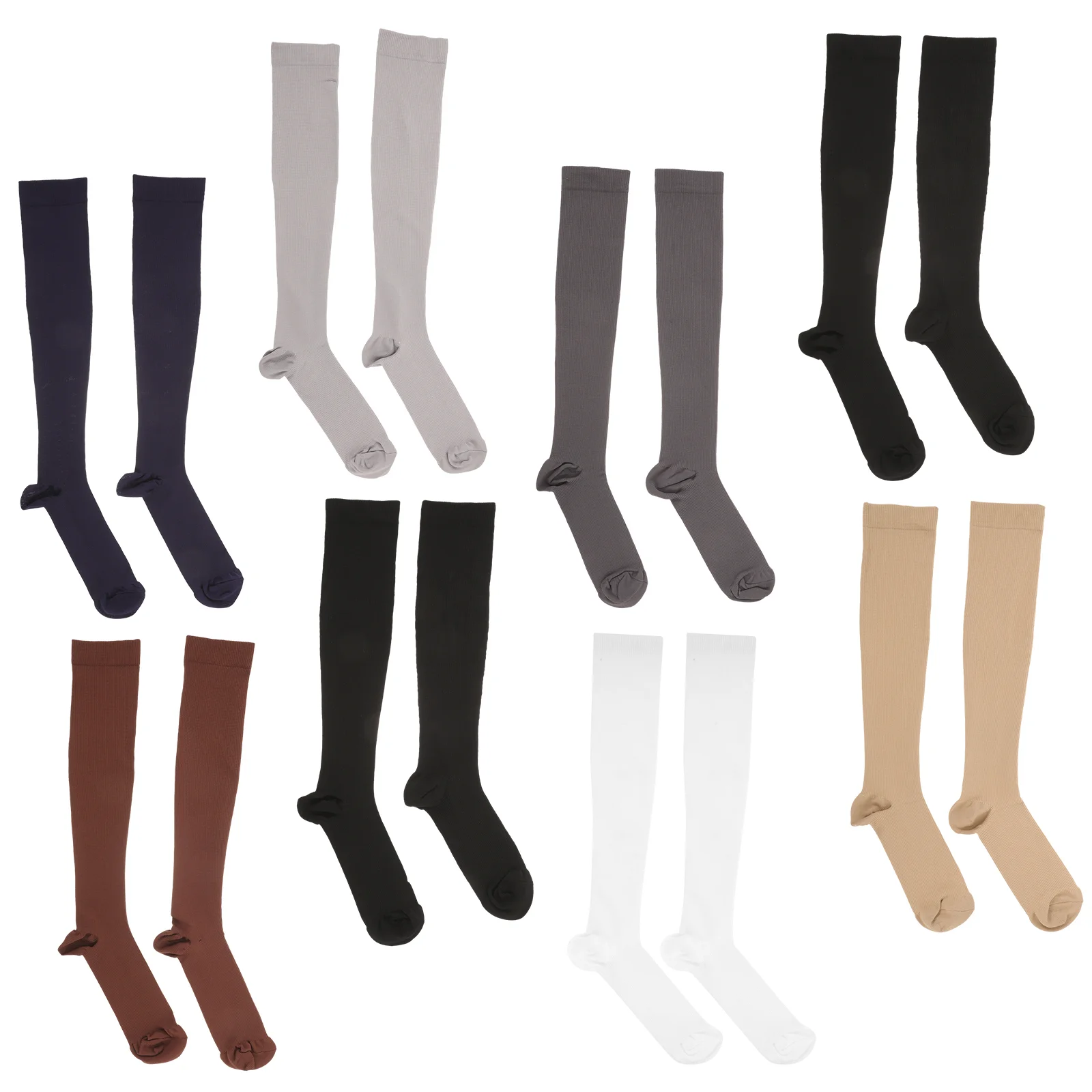 8 PAIRS High Tube Running Socks Hockey Skate Warm Outdoor Leg Elastic Fitness Nylon Roller Sports Leg Shape Fashion