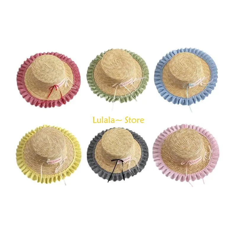 

Y4QA Unique Ruffled Kids Sun Hat Stylish Outdoor Bucket Hat with Adjustable Feature and Fashion Butterfly Detail for Daily